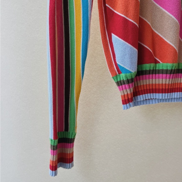 Y2K Vintage Miss Sixty Rainbow Knit Sweater Shirt - Picture 2 of 5